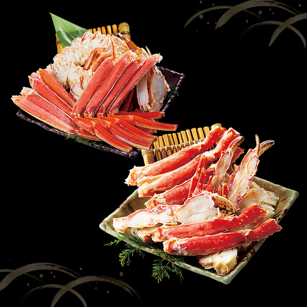カット済　ボイルずわい蟹＆ボイルたらば蟹食べ比べセット　3.2kg